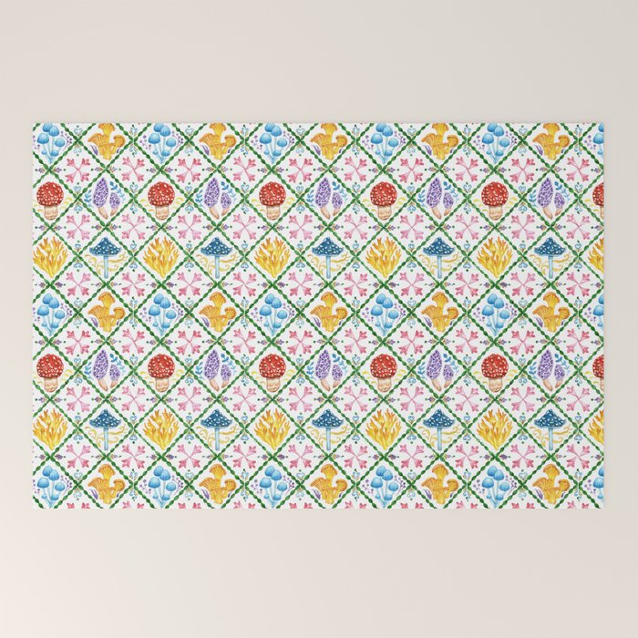 Decorative mushrooms pattern Welcome Mat Gallery Image 2