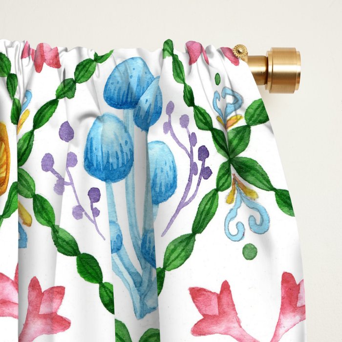 Decorative mushrooms pattern Window Curtain Gallery Image 2