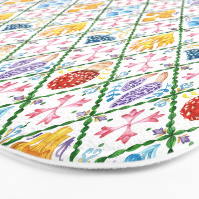 Decorative mushrooms pattern Bath Mat Gallery Image 3