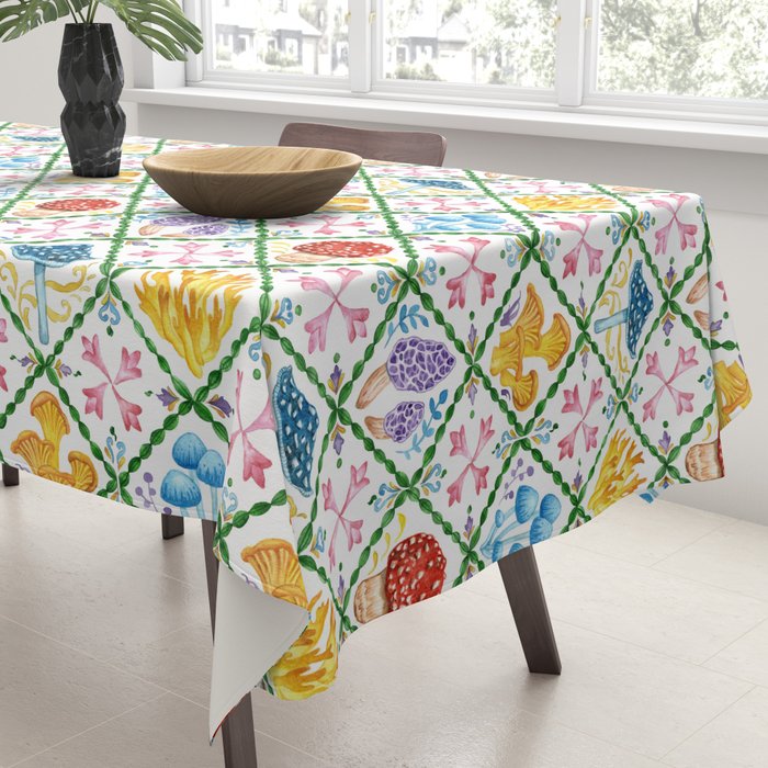 Decorative mushrooms pattern Tablecloth Gallery Image 3