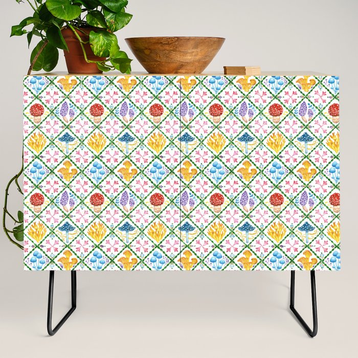 Decorative mushrooms pattern Credenza Gallery Image 2
