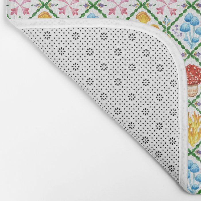 Decorative mushrooms pattern Bath Mat Gallery Image 2