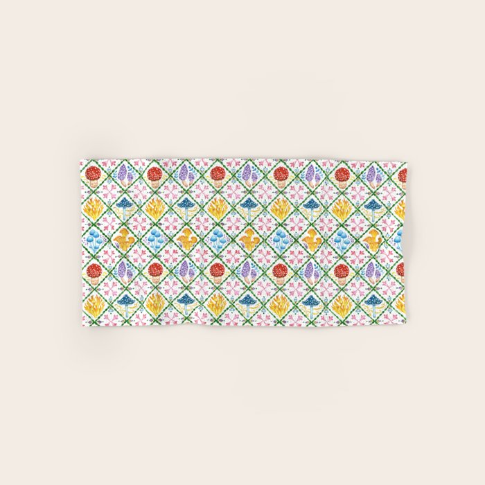 Decorative mushrooms pattern Bath Towel Gallery Image 1