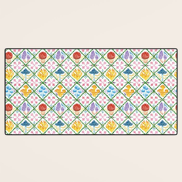Decorative mushrooms pattern Desk Mat Gallery Image 3