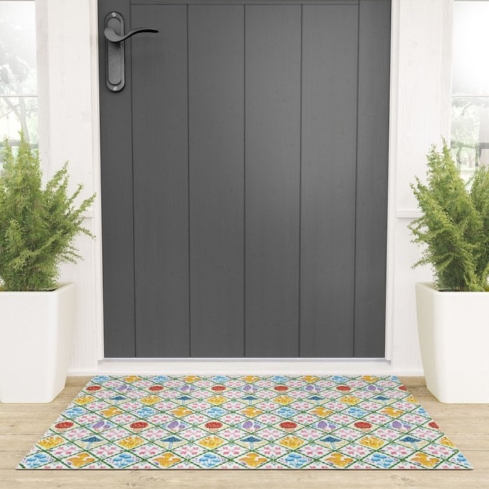 Decorative mushrooms pattern Welcome Mat Gallery Image 3