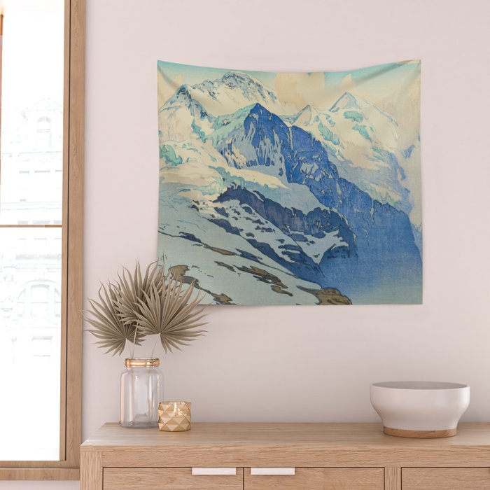 The Jungfrau Vintage Beautiful Japanese Woodblock Print Hiroshi Yoshida Wall Tapestry Gallery Image 2
