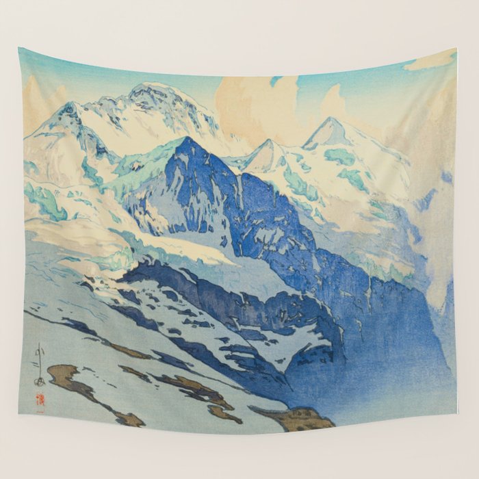The Jungfrau Vintage Beautiful Japanese Woodblock Print Hiroshi Yoshida Wall Tapestry Gallery Image 4