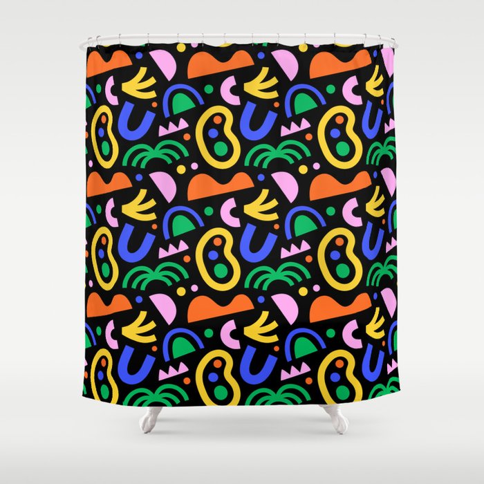Creative colorful organic shape art pattern Shower Curtain Gallery Image 1