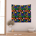 Creative colorful organic shape art pattern Wall Tapestry Gallery Image 2