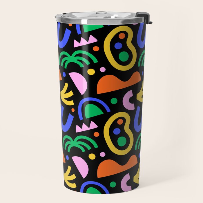 Creative colorful organic shape art pattern Travel Mug Gallery Image 2