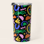 Creative colorful organic shape art pattern Travel Mug Gallery Image 3