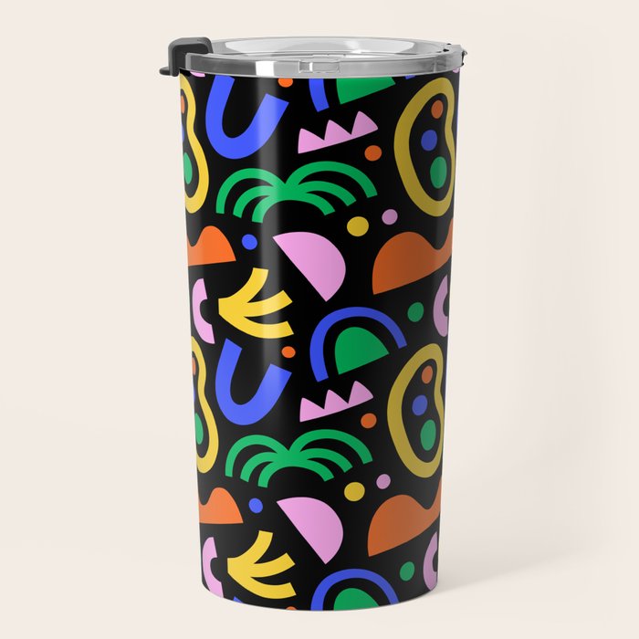 Creative colorful organic shape art pattern Travel Mug Gallery Image 3