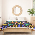 Creative colorful organic shape art pattern Duvet Cover Gallery Image 3