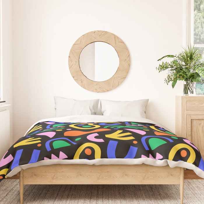 Creative colorful organic shape art pattern Duvet Cover Gallery Image 3