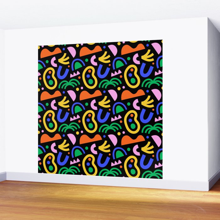 Creative colorful organic shape art pattern Wall Mural Gallery Image 2