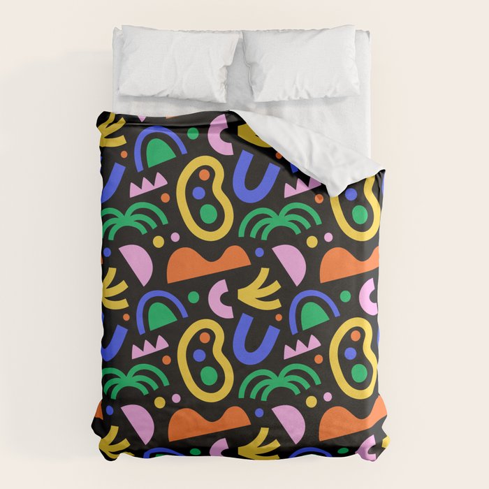 Creative colorful organic shape art pattern Duvet Cover Gallery Image 6