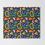 Creative colorful organic shape art pattern Throw Blanket Gallery Image 2