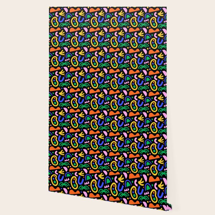 Creative colorful organic shape art pattern Wallpaper Gallery Image 2