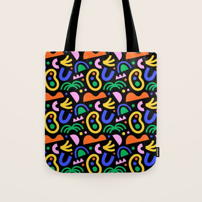Creative colorful organic shape art pattern Tote Bag Gallery Image 1