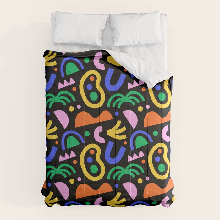 Creative colorful organic shape art pattern Comforter Gallery Image 6