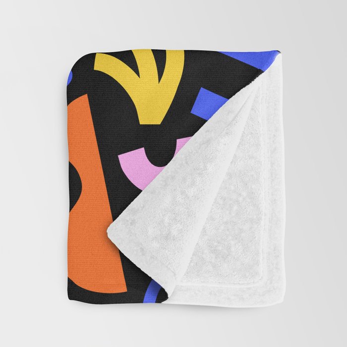 Creative colorful organic shape art pattern Throw Blanket Gallery Image 3