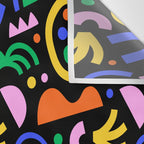 Creative colorful organic shape art pattern Wall Tapestry Gallery Image 3