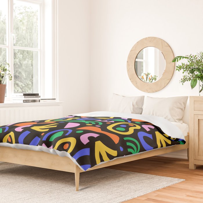 Creative colorful organic shape art pattern Duvet Cover Gallery Image 2