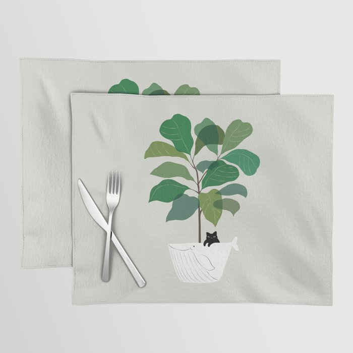Cat and Plant 73: I got a Whale! Placemat Gallery Image 1