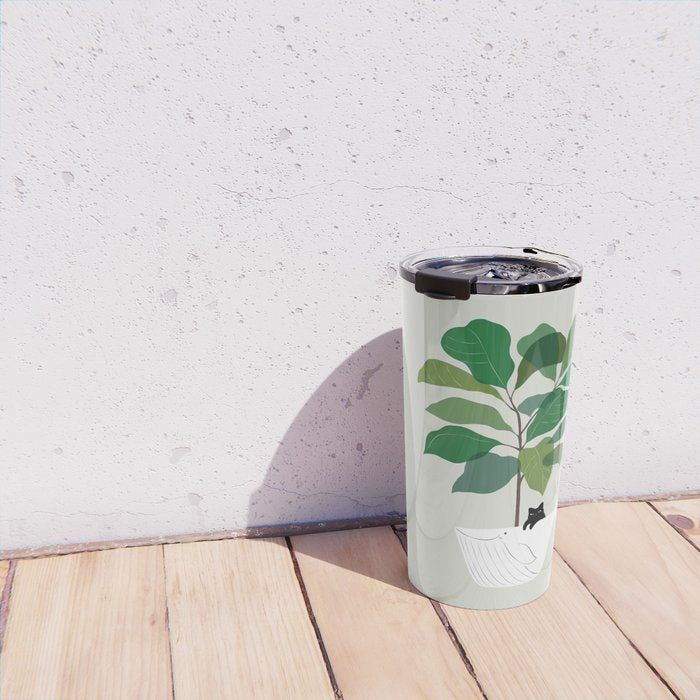 Cat and Plant 73: I got a Whale! Travel Mug Gallery Image 4