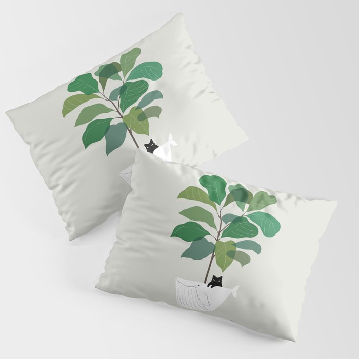 Cat and Plant 73: I got a Whale! Pillow Sham Gallery Image 3