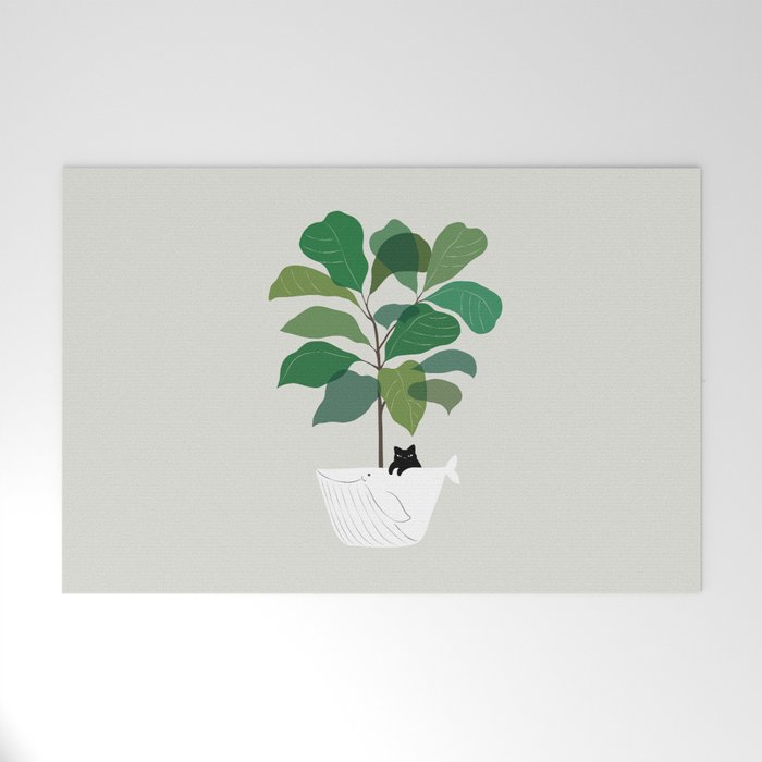 Cat and Plant 73: I got a Whale! Welcome Mat Gallery Image 1
