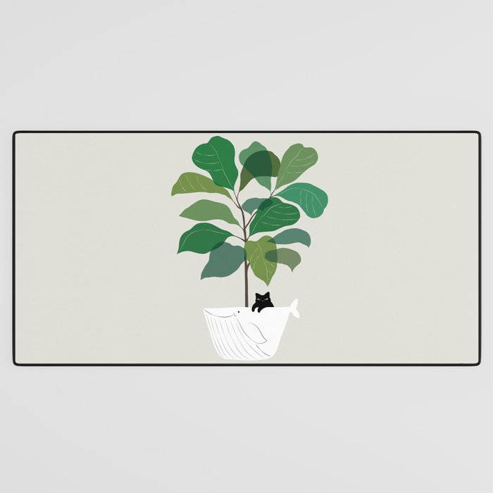 Cat and Plant 73: I got a Whale! Desk Mat Gallery Image 3