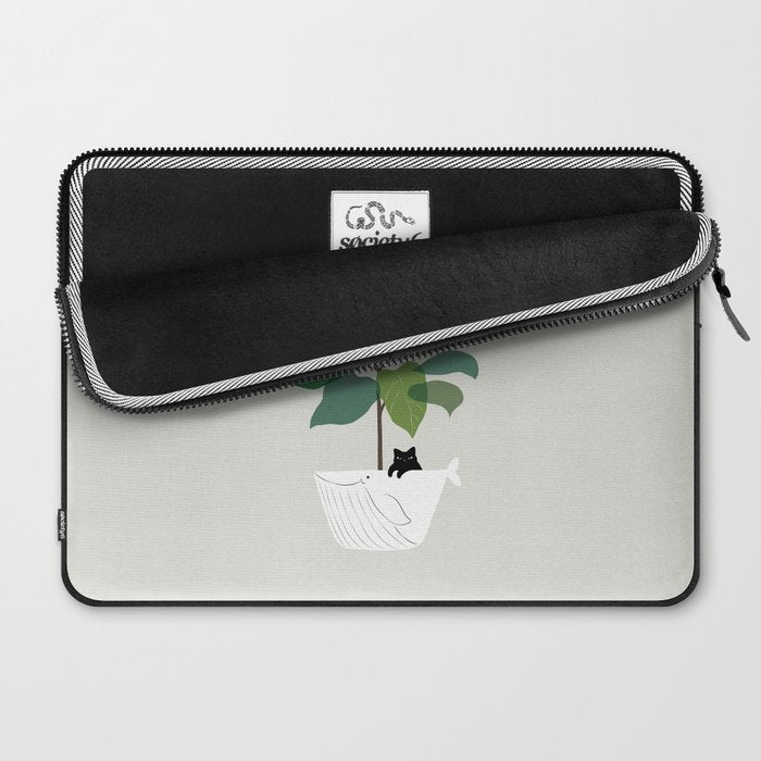 Cat and Plant 73: I got a Whale! Laptop Sleeve Gallery Image 2