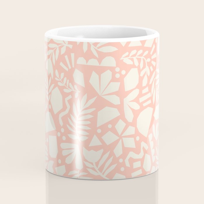 Flower Collage Peach Pink White Coffee Mug Gallery Image 4