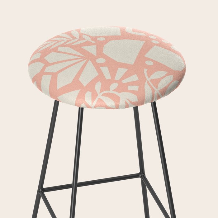 Flower Collage Peach Pink White Stool Gallery Image 2