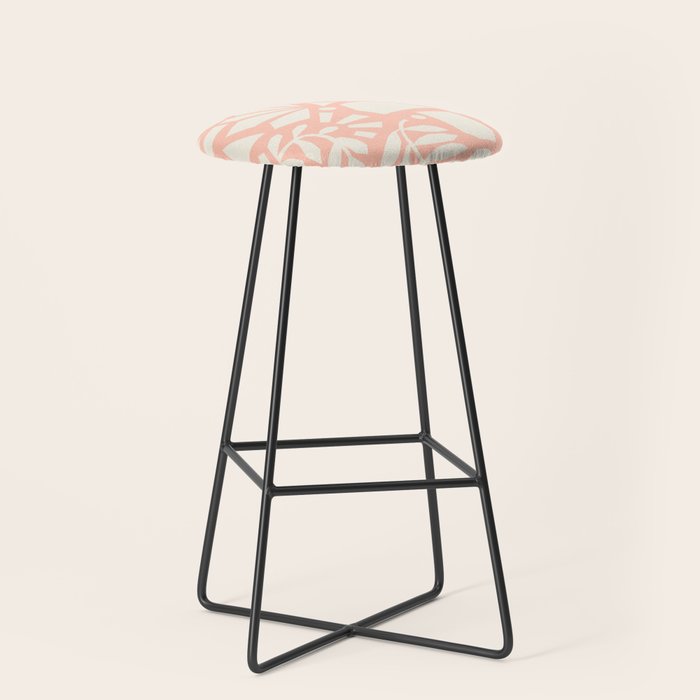 Flower Collage Peach Pink White Stool Gallery Image 1