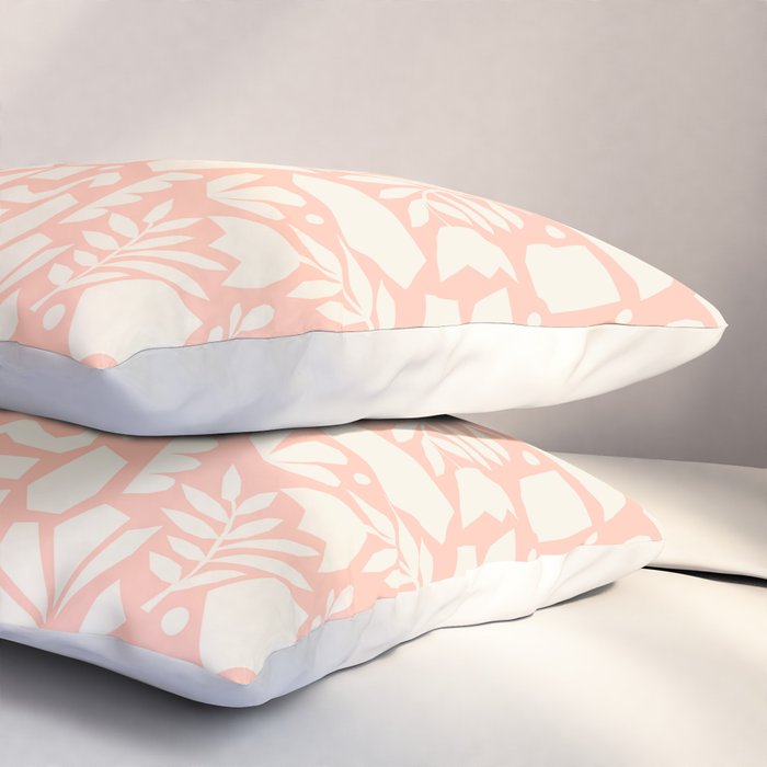 Flower Collage Peach Pink White Pillow Sham Gallery Image 3