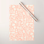 Flower Collage Peach Pink White Wrapping Paper Gallery Image 1