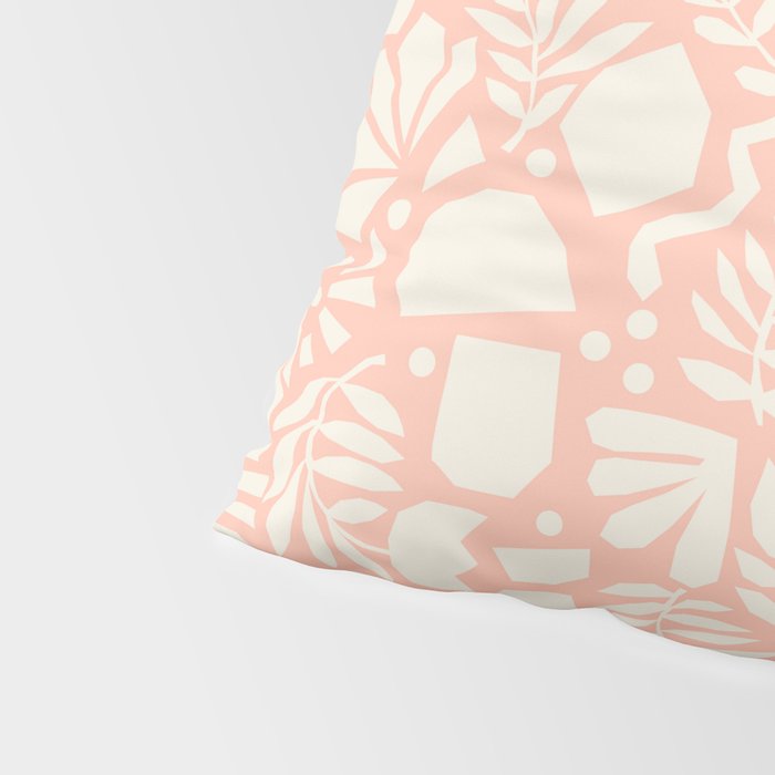 Flower Collage Peach Pink White Pillow Sham Gallery Image 4