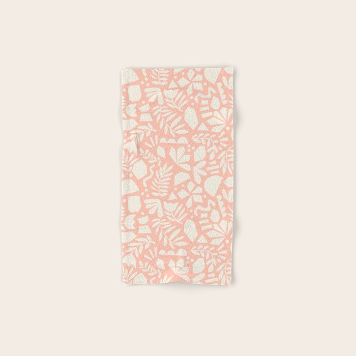 Flower Collage Peach Pink White Bath Towel Gallery Image 1