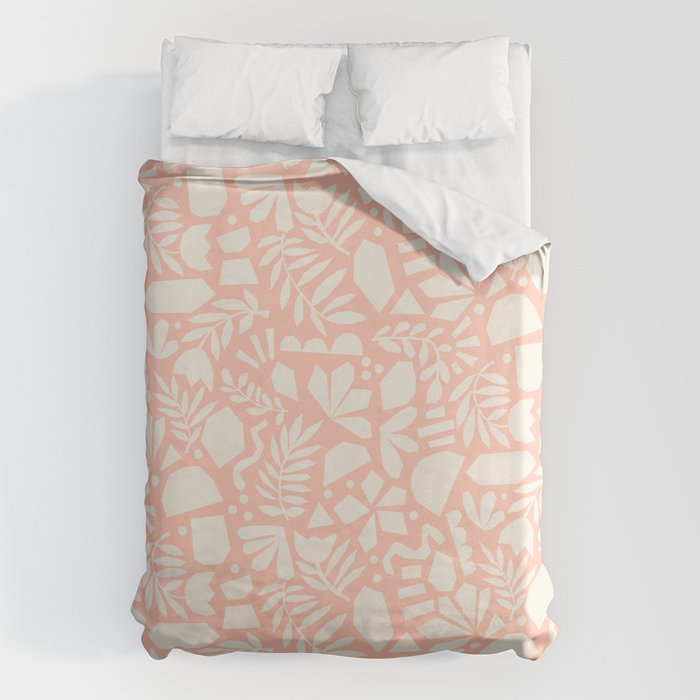Flower Collage Peach Pink White Duvet Cover Gallery Image 6