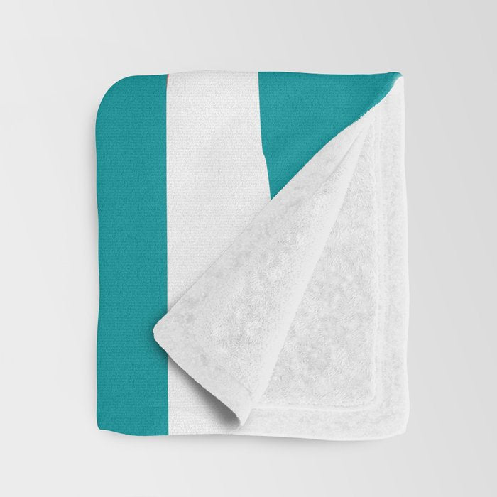 Colorful Stripes, Coral, Teal and Aqua Throw Blanket Gallery Image 3