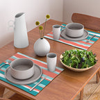 Colorful Stripes, Coral, Teal and Aqua Placemat Gallery Image 2