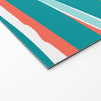 Colorful Stripes, Coral, Teal and Aqua Welcome Mat Gallery Image 2