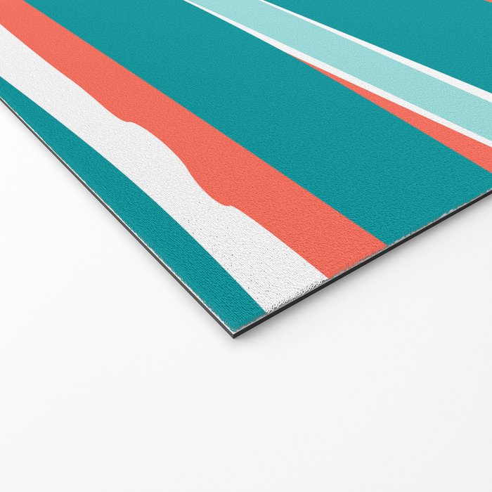 Colorful Stripes, Coral, Teal and Aqua Welcome Mat Gallery Image 2