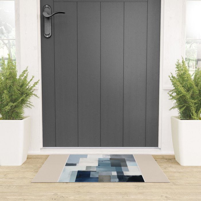 Soft Blue Forms II Welcome Mat Gallery Image 3