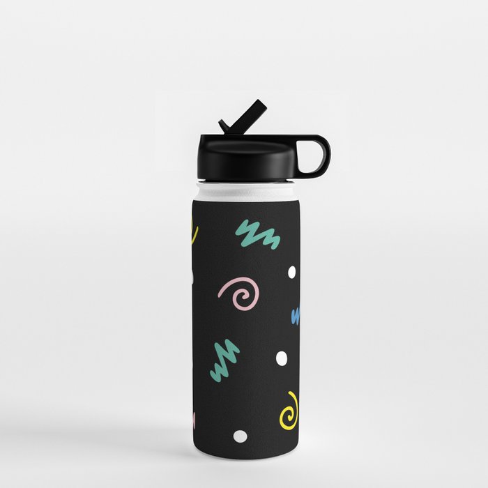 Memphis pattern 55 - 80s / 90s Retro Water Bottle Gallery Image 1