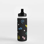 Memphis pattern 55 - 80s / 90s Retro Water Bottle Gallery Image 2