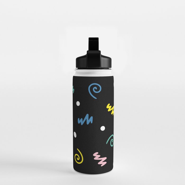 Memphis pattern 55 - 80s / 90s Retro Water Bottle Gallery Image 2