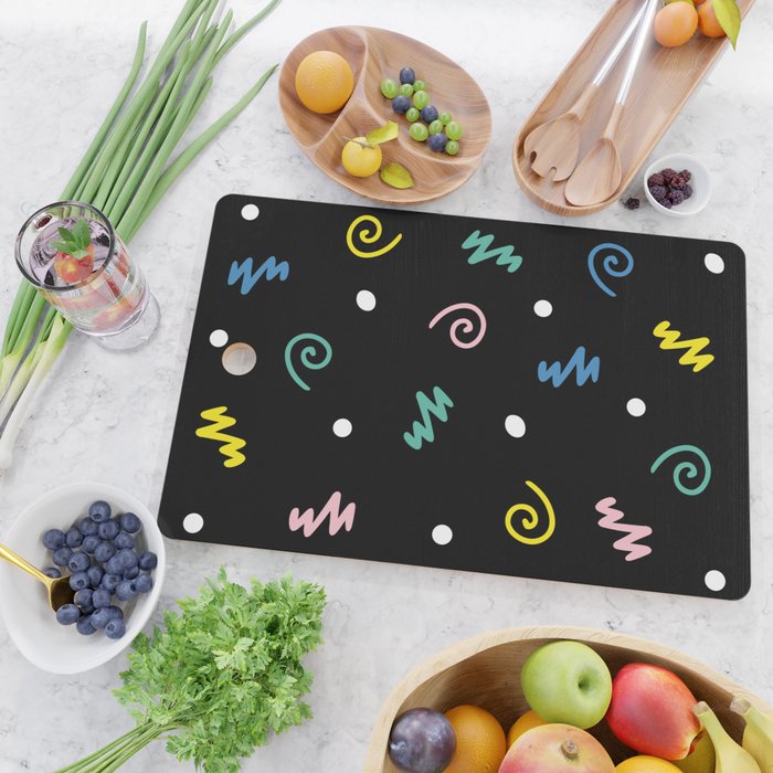 Memphis pattern 55 - 80s / 90s Retro Cutting Board Gallery Image 2